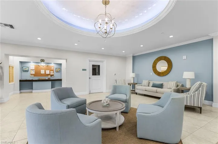 Lobby featuring recessed lighting and ornamental molding