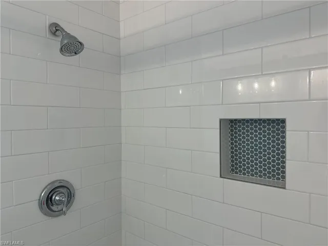 Tile work in primary bathroom