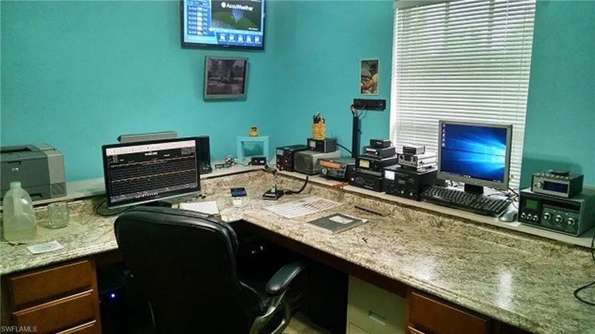 Office with built in desk