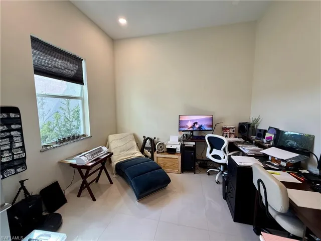 Office space with recessed lighting