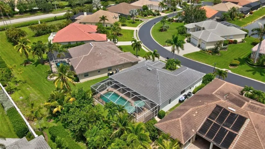 Aerial perspective of suburban area