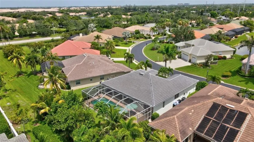 Aerial perspective of suburban area