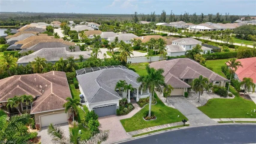 Aerial view of residential area