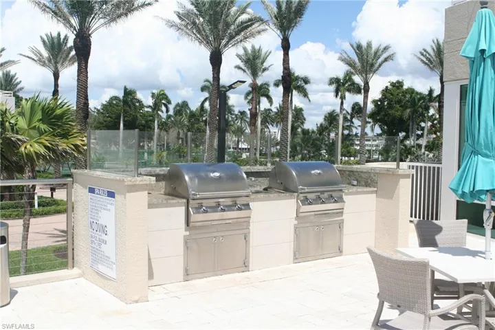 Outdoor grilling and dining area