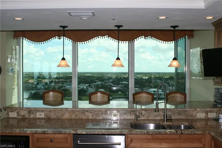 Enlarged kitchen eat-in area with views of Bay