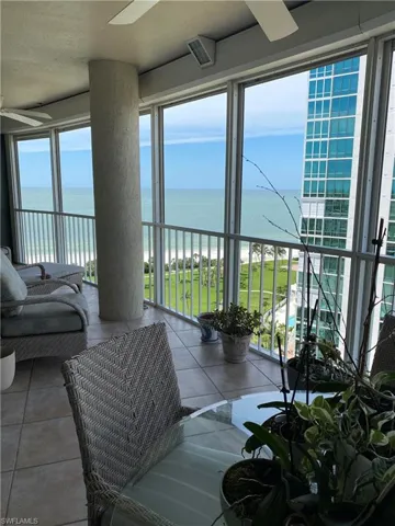 Balcony with a beach and bay view