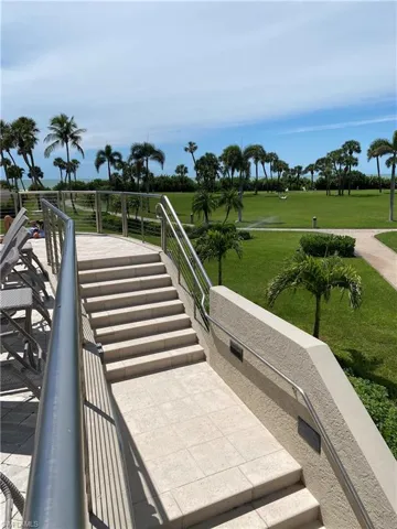 Side stair case from pool area to beach