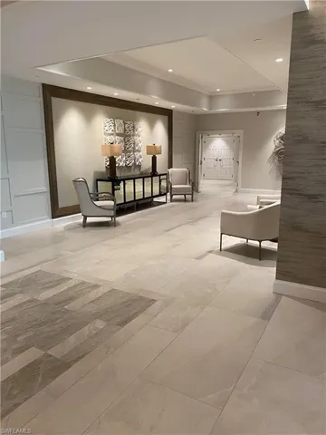 Common area featuring crown molding and recessed lighting