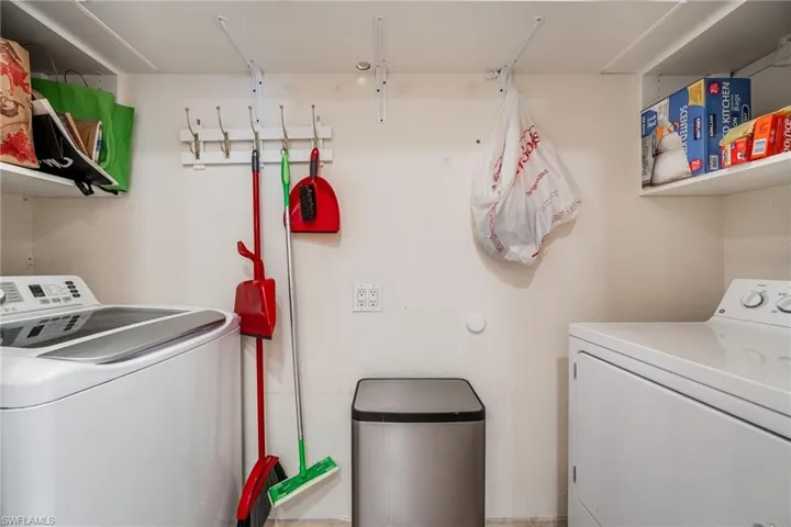 Clothes washing area with separate washer and dryer