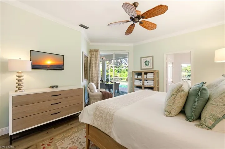 Master Bedroom with sliders to Pool area
