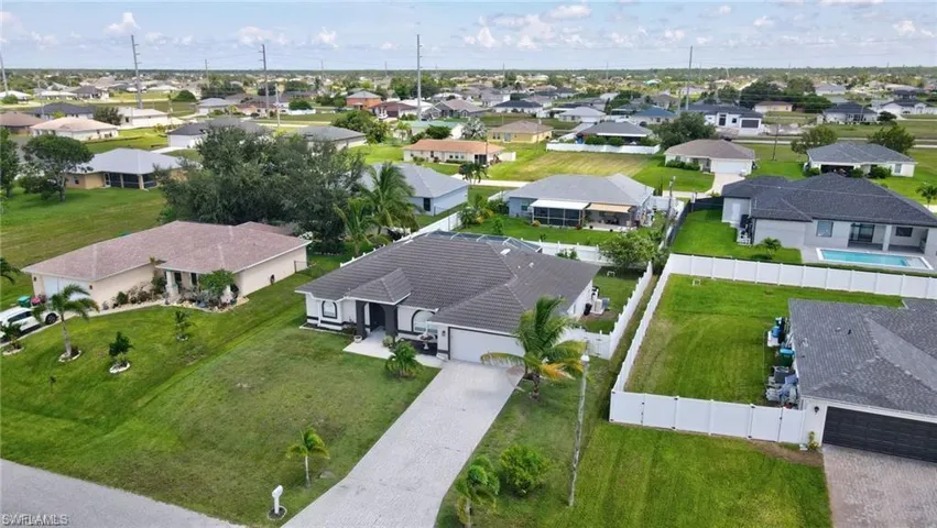 Aerial view of residential area