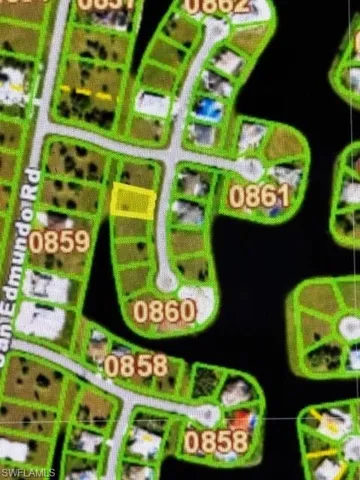 Map / location with property parcel outlined