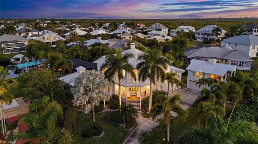 Aerial perspective of suburban area