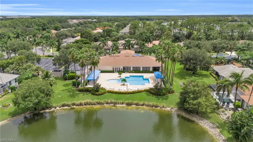 Bird's eye view of pool and clubhouse