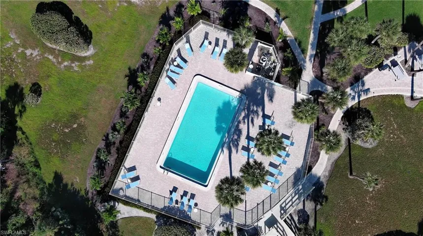 Aerial view of a pool area