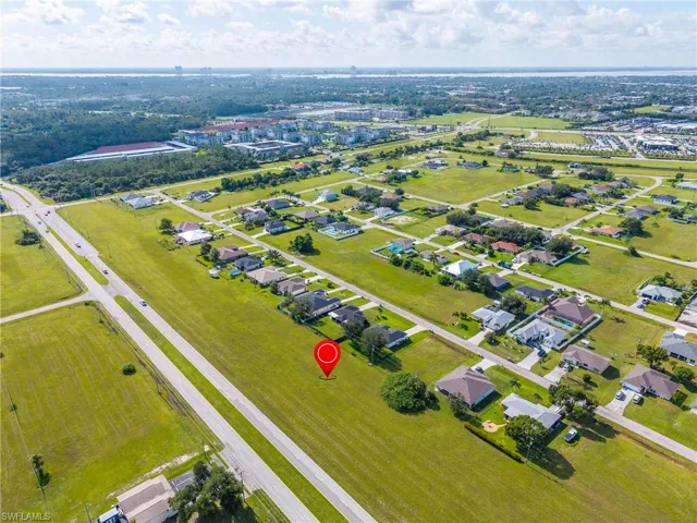 Aerial view of residential area