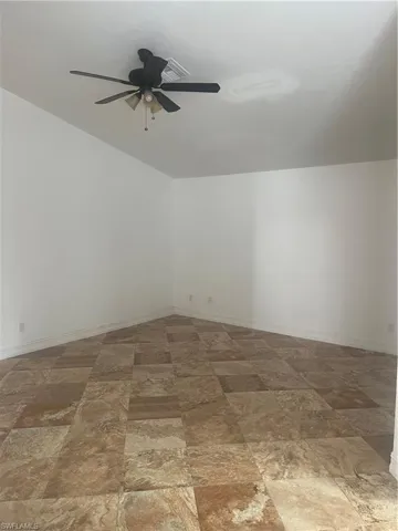 Empty room with stone finish floors