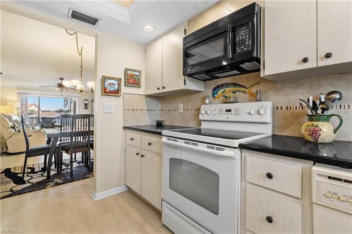 Kitchen looking into dining / living room area