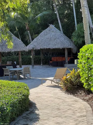 View of community featuring a gazebo and an outdoor hangout area