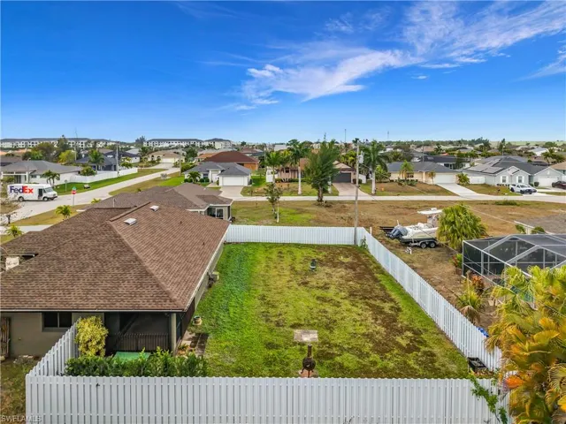 Aerial perspective of suburban area