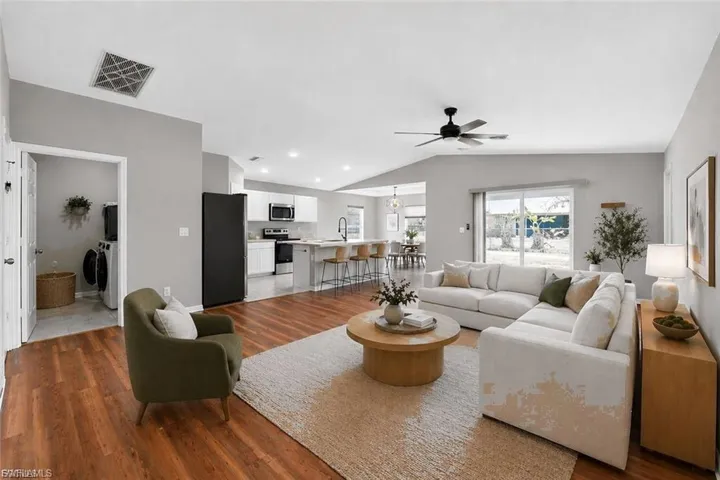 Virtually staged one way you can set up the living room