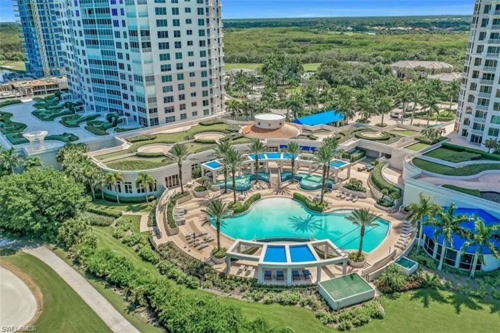 Aerial view of the Seaglass pool.
