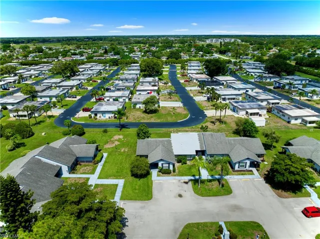 Aerial view of residential area