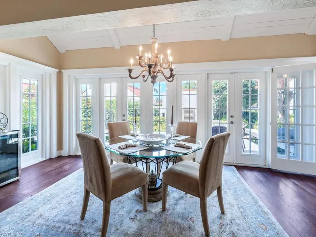 Dining/Sun Room with French Doors of Impact Glass