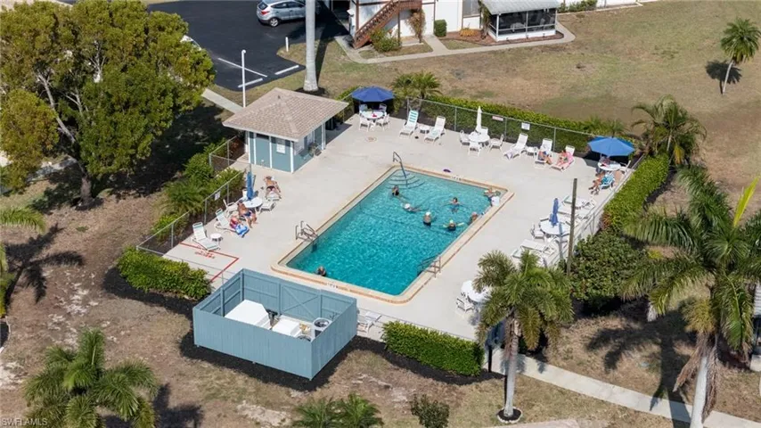 Bird's eye view of a pool