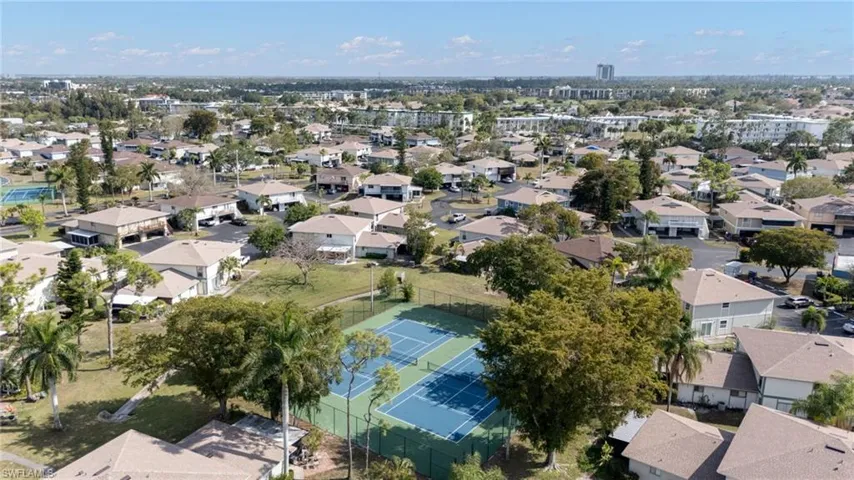 Aerial view of residential area