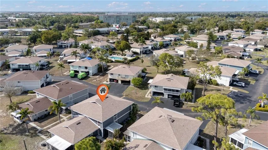 Aerial view of residential area