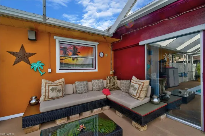 View of patio featuring an outdoor hangout area