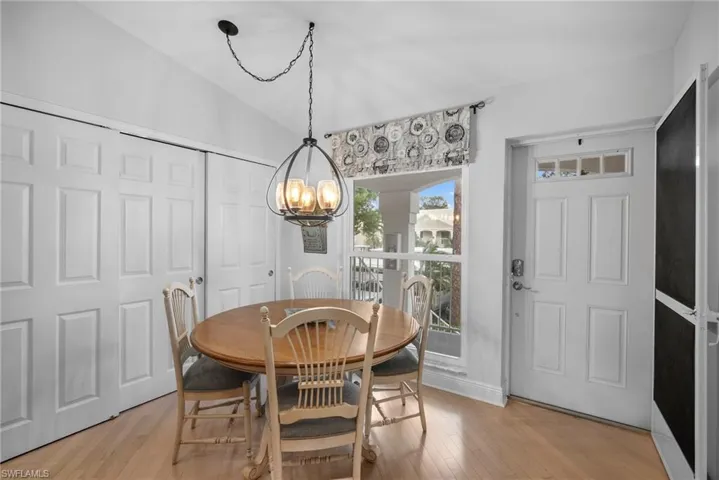 Dining area with large closet for extra storage