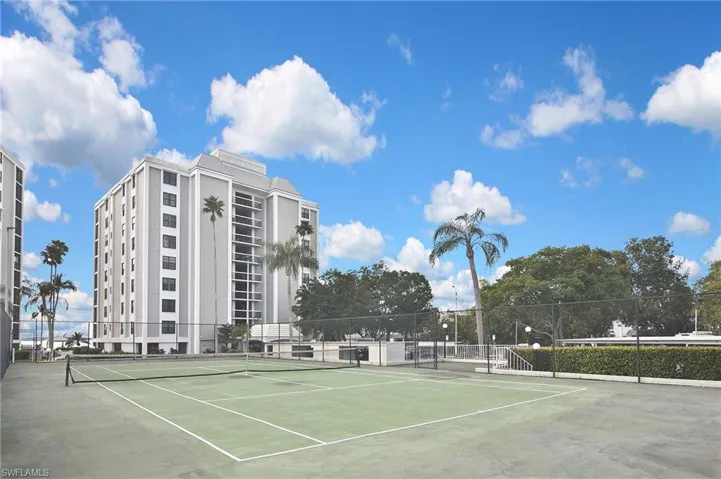 View of tennis court