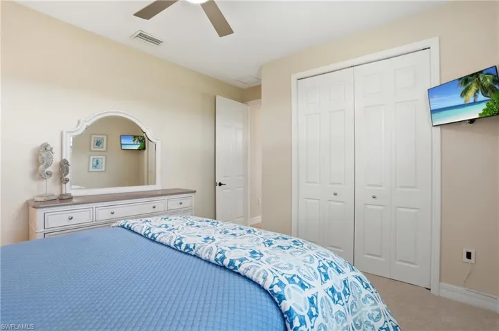 Guest bedroom feature spacious closets