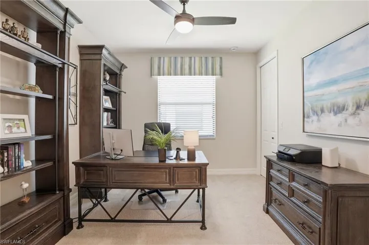 This 4th Bedroom is currently used as a den but has a huge walk in closet should you use it as a bedroom