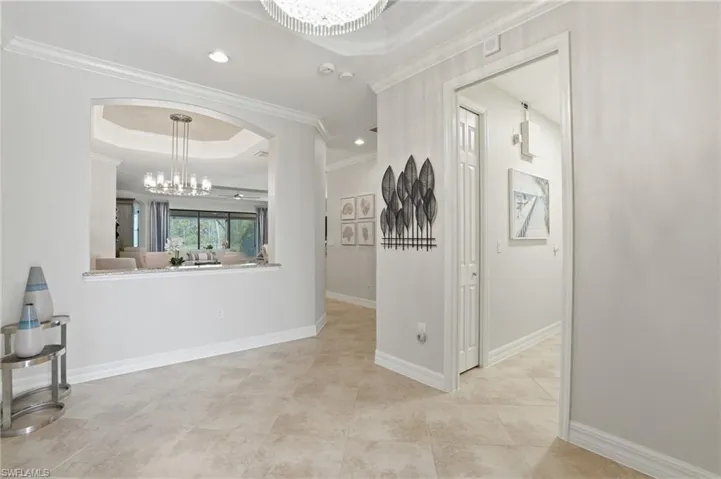 The welcoming foyer offers plenty of space and a perfect first impression