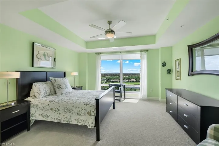 Third bedroom features stunning views of Bonita Bay's lush landscaping, lakes, and golf courses.