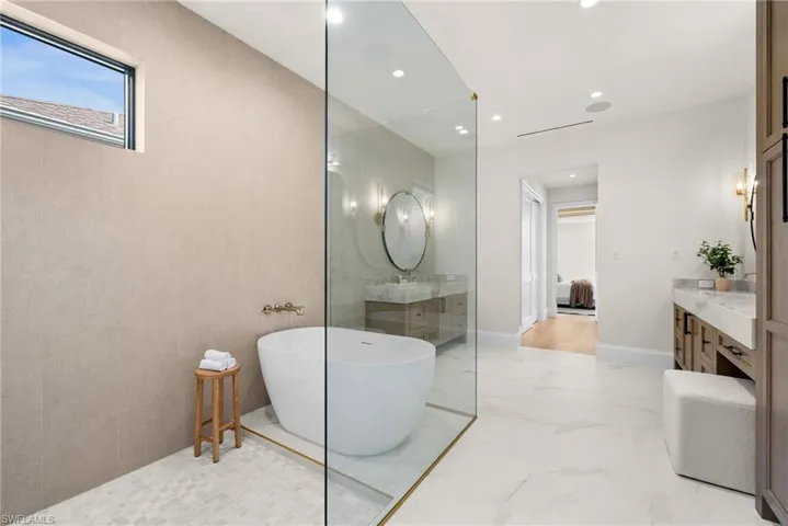 Upgraded Walker Zanger accent tile wall