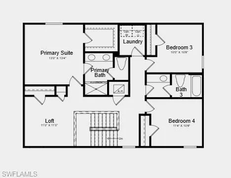 Floor 2 - Additional Highlights Include: top load laundry package, refrigerator, extended LVP flooring on the first floor, window blinds throughout the whole house, and vertical blinds at sliding glass door