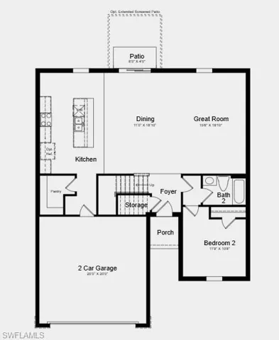 Floor 1- Additional Highlights Include: top load laundry package, refrigerator, extended LVP flooring on the first floor, window blinds throughout the whole house, and vertical blinds at sliding glass door