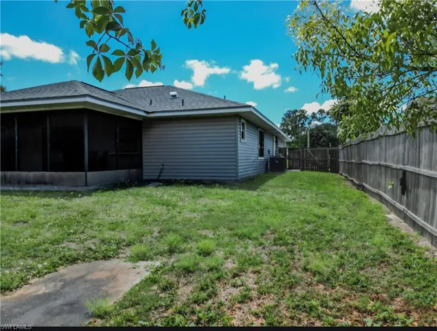 Back fenced yard