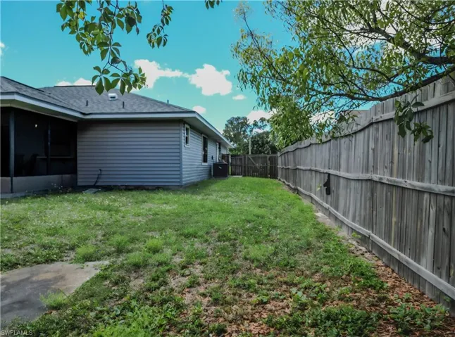 Back fenced yard