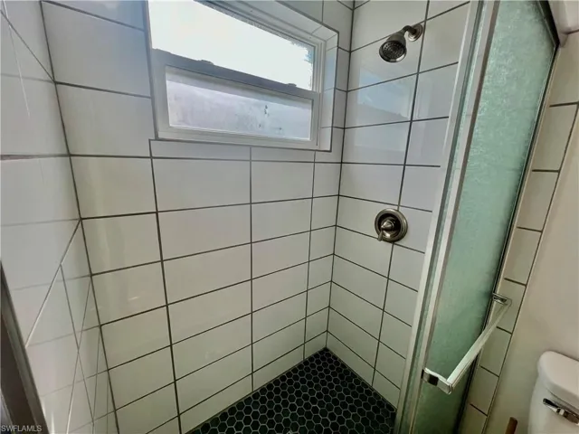 Newly tiled shower.
