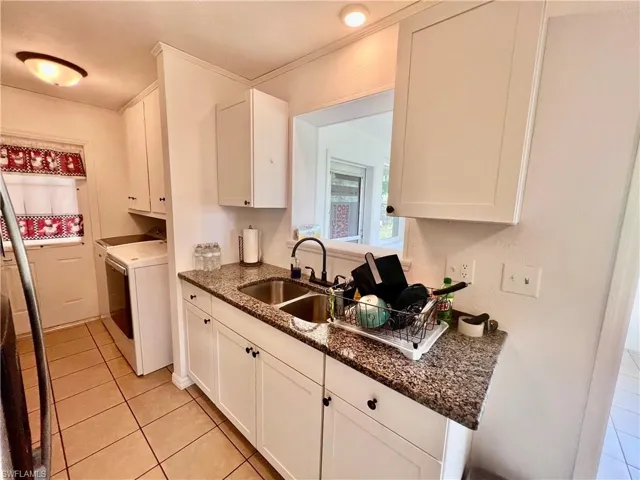 Granite tops and stainless steel appliances.