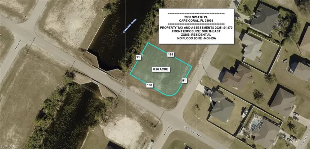 Aerial view of property's location with property boundaries highlighted
