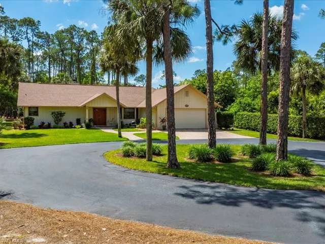 Circular paved driveway