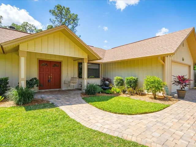 Front entryway with porch swing
