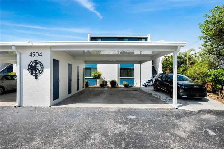 View of covered parking lot