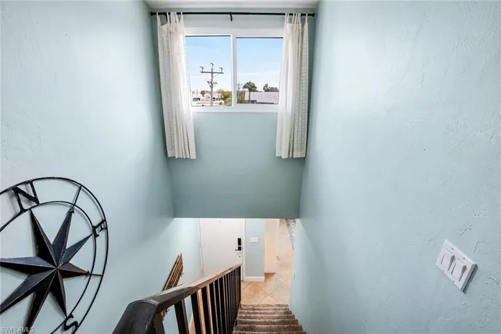 Stairway with a textured wall